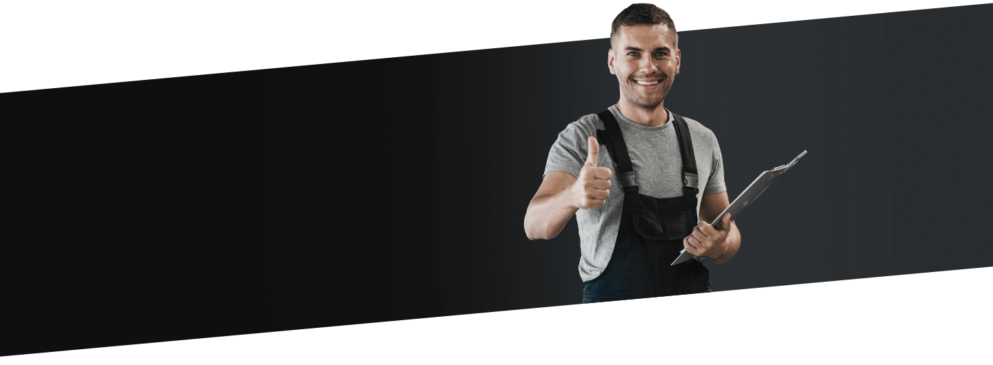 Mechanic holding clipboard